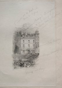 Napoleons indlogering, Quai Conti, 1836. af John Horsburgh
