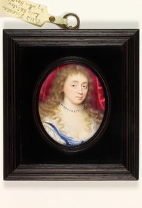 En dame kaldet Teresia Lady Shirley (akvarel på vellum)