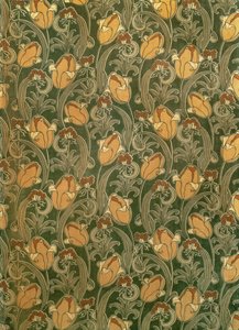 Tulipaner, design for The Silver Studio, ca. 1898 (trykt fløjl) af John Illingworth (attr. to) Kay