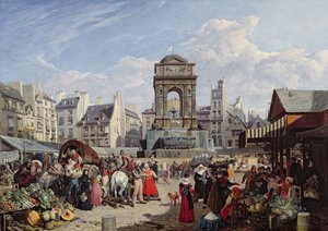 De uskyldiges marked og springvand, Paris, 1823