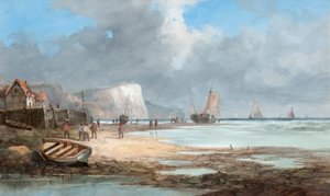 Havlandskab med fiskerbåde og et hus
