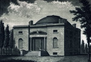 Pennsylvania Academy of Fine Arts, graveret af Benjamin Tanner (1775-1848), ca. 1820 af John James after Barralet