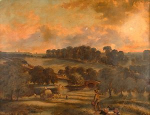 Haytime, Hamstead Mill, Handsworth, Staffordshire, 1850-1908. af John Joseph Hughes