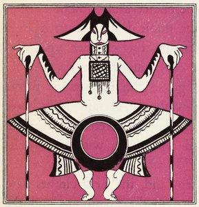 Udsmykning til historien om Aladdin og den vidunderlige lampe (farve litho) af John Kettelwell