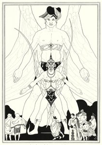 Illustration til historien om Aladdin og den vidunderlige lampe (litho) af John Kettelwell
