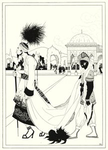 Illustration til historien om Aladdin og den vidunderlige lampe (litho)