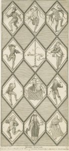 Betley Glass Window - Morris Dancers: engraving, nd [1751-1790] dani