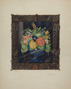 Blikfolie Stilleben og ramme, ca. 1941. af John Koehl
