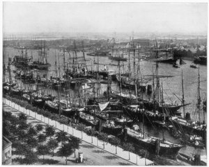 Hamborg havn, Tyskland, slutningen af 1800-tallet.