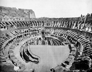 Interiør af Colosseum, Rom, 1893. af John L. Stoddard