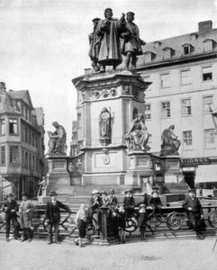 Gutenberg-monumentet, Frankfurt, Tyskland, slutningen af det 19. århundrede