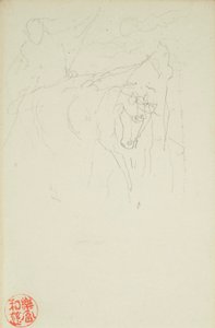 Achilles og Xanthus, fra La Farge folios #849 og #860, en af 42 tegninger af John La Farge