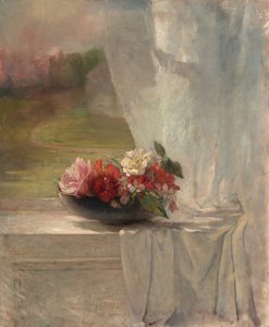 Blomster på en vinduesafsats, ca. 1861.