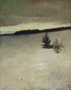 Snow Field, Morgen, Roxbury af John La Farge
