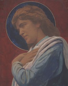 En helgen (pastel og akvarel på papir) af John La Farge or Lafarge