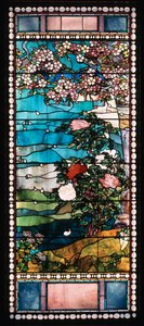 Blomstrende kirsebærtræ og pæon af John La Farge or Lafarge