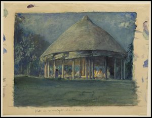 Hut in Moonlight, Eva, Sawai, oktober 190, 190 af John La Farge or Lafarge