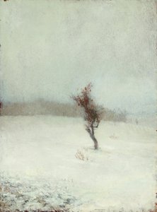 Snestorm 1865 (olie på panel) af John La Farge or Lafarge