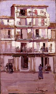 Hus i Tanger (olie på lærred) af John Lavery