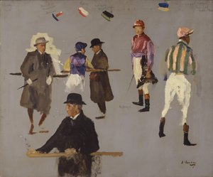 Jockeyer og ejere hos Epsom af John Lavery