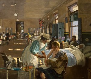 De første sårede på London Hospital, august 1914 af John Lavery