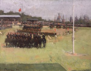 The Musical Ride of the 15th Husars under Military Tournament på Glasgow International Exhibition 1888 af John Lavery