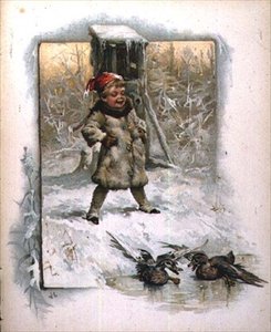 Jack Frost: Lille dreng ser ænder på isen af John Lawson