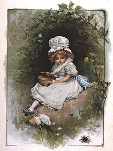 Lille Miss Muffet, fra en illustreret bog med børnerim af John Lawson