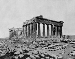 Parthenon på Akropolis, Athen (s/h foto)