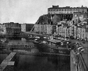 Saint Lucia a Naples-foto af John Lawson Stoddard (1850 1931) Rejsende og konferenceholder Undervisningsudgivelse for -Chicago (s/h-foto) af John Lawson Stoddard