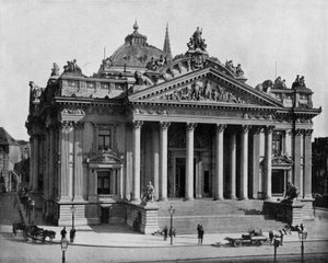 Børsen i Bruxelles, ca. 1900 (s/h foto) af John Lawson Stoddard