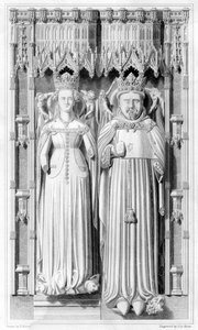 Skuebillede af Henrik IV og hans dronning Joan af Navarre i Canterbury Cathedral, 1826