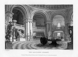 Interiør af Radcliffe Library, Oxford University, 1835.