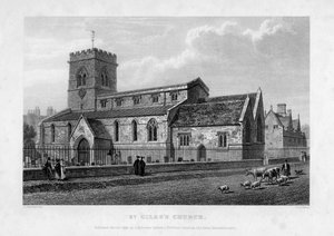 St Giles Church, Oxford, 1834. af John Le Keux