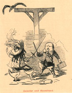 Cavalier and Roundhead, 1897. af John Leech