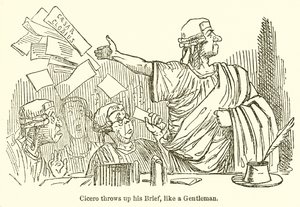 Cicero kaster sin trusse op, som en gentleman af John Leech