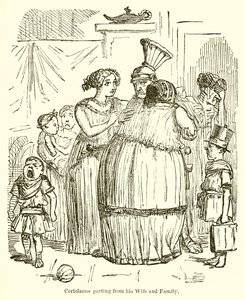 Coriolanus skilles fra sin hustru og familie af John Leech