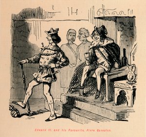Edvard II. og hans favorit, Piers Gaveston, c1860, c1860 af John Leech