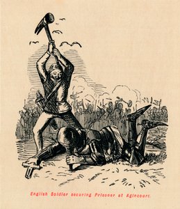 Engelsk soldat, der sikrer fange ved Agincourt, c1860, c1860 af John Leech