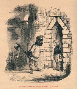 Guthrum aflægger aftenbesøg hos Alfred, c1860, c1860. af John Leech