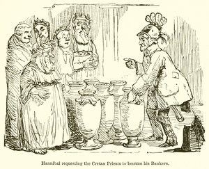 Hannibal anmoder de kretensiske præster om at blive hans bankmænd af John Leech