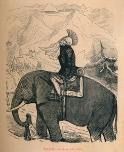 Hannibal krydser Alperne, 1852 af John Leech
