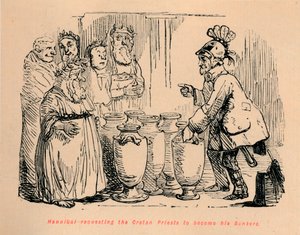 Hannibal anmodede de kretensiske præster om at blive hans bankmænd, 1852 af John Leech