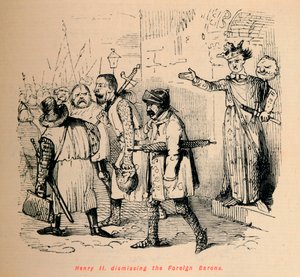 Henrik II. afskedigelse af de fremmede baroner, c1860, c1860 af John Leech