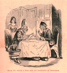 Henry VII tager en kotelet med ærkebiskoppen af Canterbury, 1897. af John Leech
