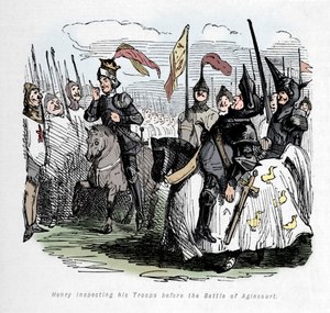 Henry inspicerer sine tropper før slaget ved Agincourt, c1860, c1860 af John Leech