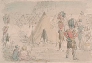 Highland Regiment i lejren af John Leech