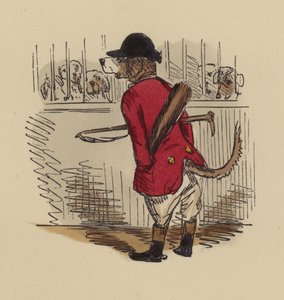 Hund klædt ud som jæger af John Leech