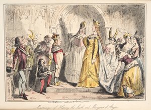Ægteskab af Henry VI, med Margaret af Anjou, fra The Comic History of England, pub. 1864 (håndfarvet radering)