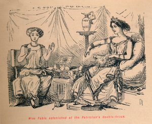 Frøken Fabia forbløffet over patriciernes dobbeltslag, 1852 af John Leech